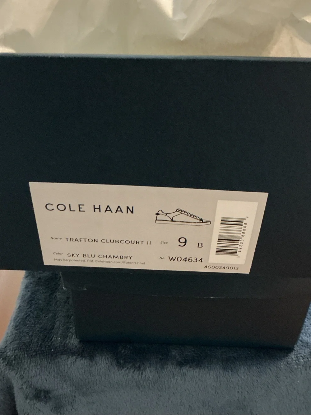Cole Haan Chambray Low-Top Sneakers in Light Blue with White Sole